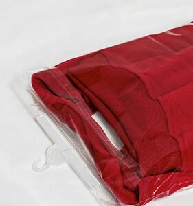 Bolsa de plástico con adhesivo y percha Valento SORIA